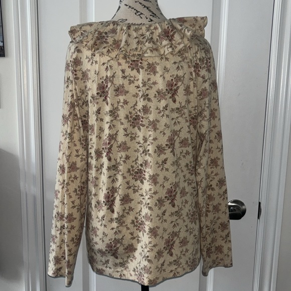 3/10$ 🌹🌹🌹Ralph Lauren Jeans Co Women's Blouse Ruffle Neckline Floral Print - Picture 6 of 8